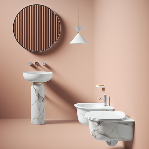 THE.ARTCERAM Chic with WALL-HUNG WC - WALL-HUNG BIDET kit