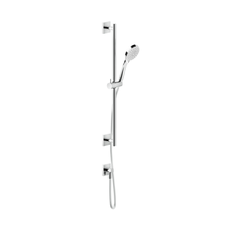 GESSI Shower rod with water connection, three-jet anti-limescale shower head and 1.50 m hose