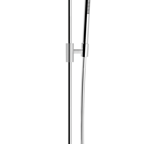 GESSI Sliding bar with water connection, anti-limescale hand shower and 1.50 m flexible hose. RIBBED.