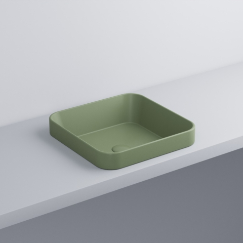 CIELO SQUARE SEMI-RECESSED WASHBASIN