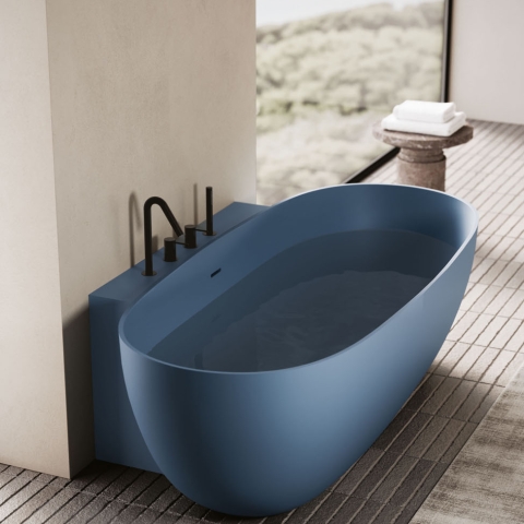 DISENIA basin ELLISSE 160x70x50cm c/muretto centro parete Aquatek LIGHT